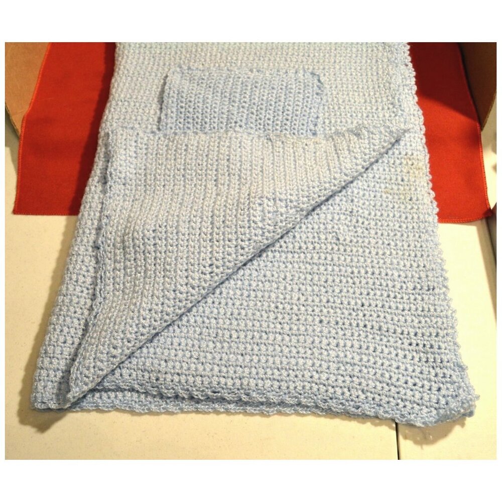 Super Soft Light Blue Scarf Wrap w/ 2 Pockets Classic No Tags No ID ~60" x 22"